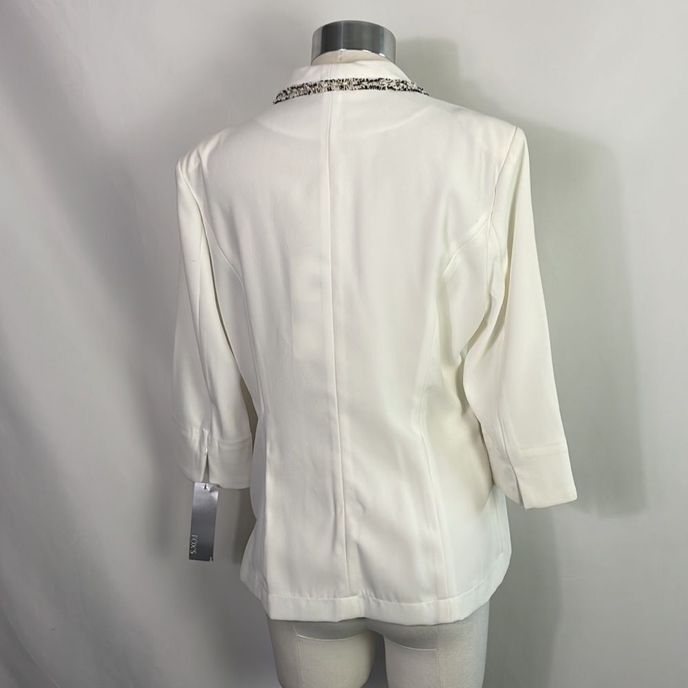 NWT Vicky and Lucas White Tweed Trim Jacket - Picture 3 of 7